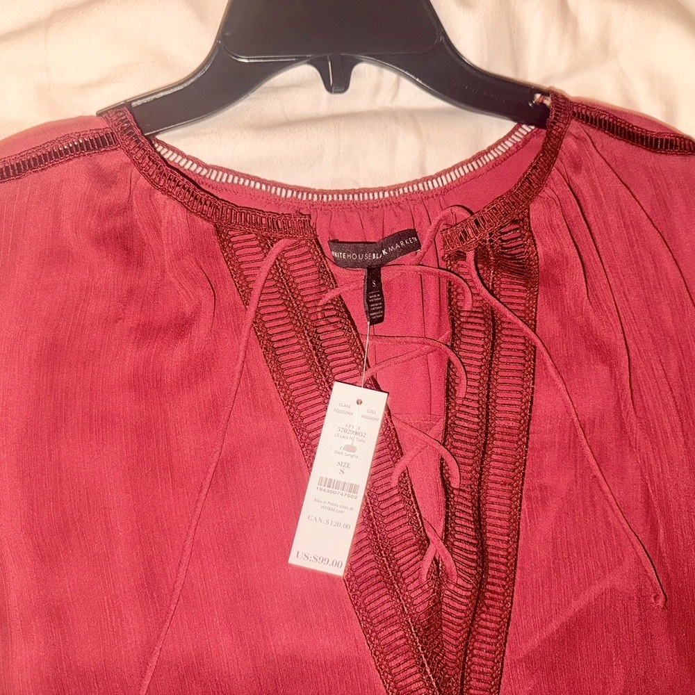 White House Black Market Burgundy-red Blouse, brand new with tag - Picture 2 of 7